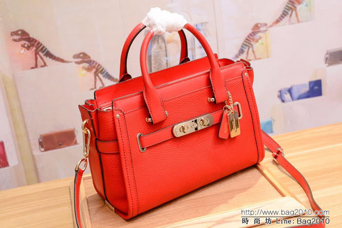 COACH蔻馳 代購正品 全頭層牛皮 swagger小號包 35990 可肩背或斜挎  Chz1474